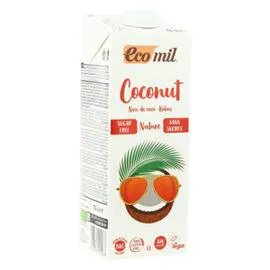 ECOMIL Boisson Coco Nature Sans Sucres Et Sans Gluten  Bio 1l