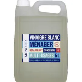 MONOPRIX Vinaigre blanc ménager, détartrant, concentré, multiusages 5l