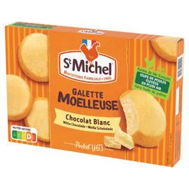 ST MICHEL Gâteaux galettes moelleuses chocolat blanc 180g