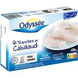 ODYSSÉE Tranches de cabillaud 4x100g
