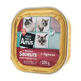 MARQUE REPÈRE, LYCAT Barquette chats à l'agneau 100g