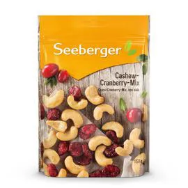 SEEBERGER Fruits secs cranberry noix de cajou non salé 150g