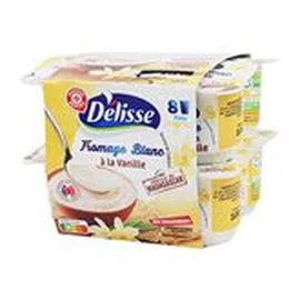 MARQUE REPÈRE, DÉLISSE Fromage blanc Vanille - 2,5% MG 8x100g