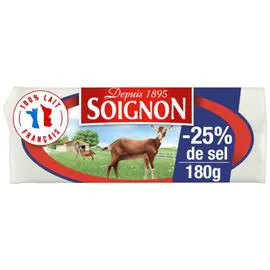 SOIGNON Fromage de Chèvre Réduit en Sel -25% 180g