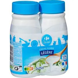 CARREFOUR CLASSIC' Crème fluide légère 12% MG 2x25cl