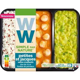 WW Plat cuisiné petites st jacques, riz et poireaux 300g