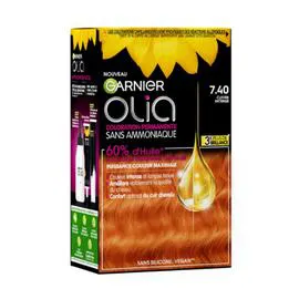 GARNIER, OLIA Coloration Cheveux Permanente Sans Amoniaque 7.40 Cuivré Intense l'unité