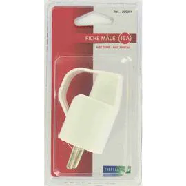 TRÉFILACTION Fiche mâle 2P 10/16A, blanc l'unité