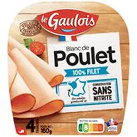 LE GAULOIS Blanc de Poulet Sans nitrites x4 160g