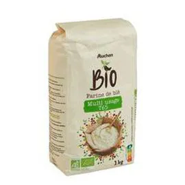 AUCHAN BIO Farine de blé T65 1kg
