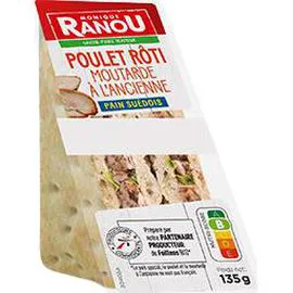 MONIQUE RANOU Sandwich poulet rôti moutarde à l'ancienne pain suédois 135g