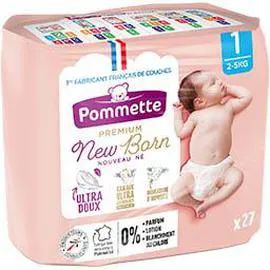 POMMETTE Couches Premium New Born, taille 1 : 2-5 kg x27