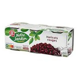 MARQUE REPÈRE, NOTRE JARDIN Haricots rouge 3x125g