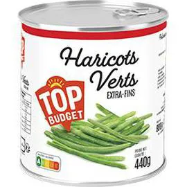 TOP BUDGET Haricots verts extra-fins 440g
