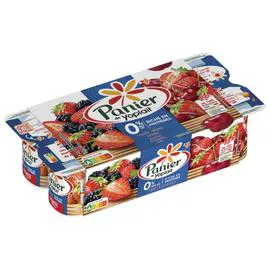 YOPLAIT, PERLE DE LAIT Yaourt 0% MG fruits rouges fraise, mûre cerise 8x125g