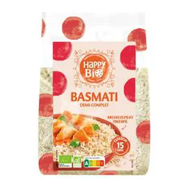 HAPPY BIO Riz basmati semi complet bio 500g
