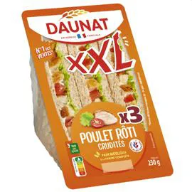 DAUNAT Sandwichs poulet rôti crudités 230g