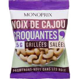 MONOPRIX Noix de cajou croquantes grillées et salées 125g