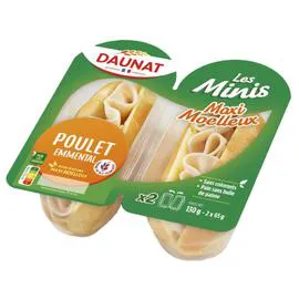 DAUNAT Sandwichs poulet/emmental 130g