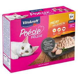VITAKRAFT Pâtée pour chat Multipack délice sauce assortiment viande 6x85g