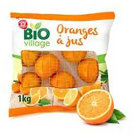 MARQUE REPÈRE, BIO VILLAGE Orange Bio à jus Sachet 1kg