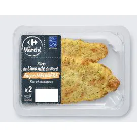 CARREFOUR Filets de limande façon meunière 2x100g