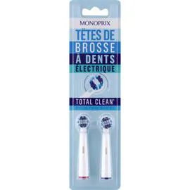 MONOPRIX Têtes de brosse à dents électrique total clean x2