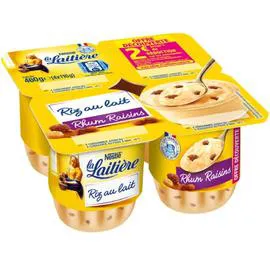 NESTLÉ, LA LAITIÈRE Desserts riz au lait rhum raisins 4x115g