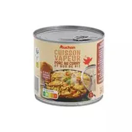 AUCHAN Cuisson vapeur porc au curry et duo de riz 290g