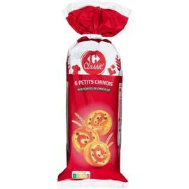 CARREFOUR CLASSIC' Brioches petit chinois aux pépites de chocolat 6x50g