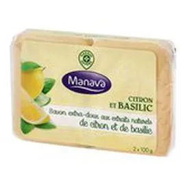 MARQUE REPÈRE, MANAVA Savon solide Citron et basilic x2 200g
