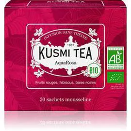 KUSMI TEA Infusion AquaRosa bio fruits rouges hibiscus baies noires 40g