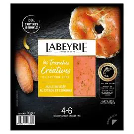 LABEYRIE Saumon fumé huile infusée au citron et combawa 80g