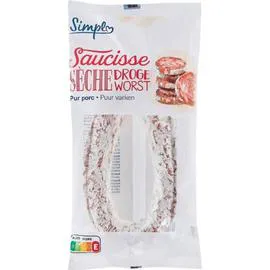 CARREFOUR SIMPL Saucisse sèche pur porc 300g