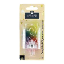AMBIANCES DEVINEAU Bougie LED Clignotante N°3 et 4 bougies blanches l'unité