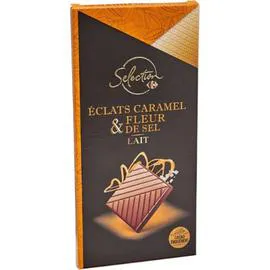 CARREFOUR SELECTION Chocolat au lait caramel fleur de sel 100g
