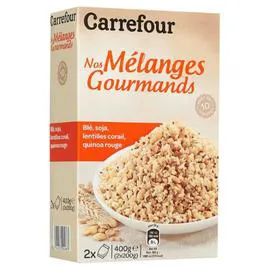 CARREFOUR Mélange céréales blé, soja, lentilles, quinoa 2x200g