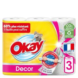 OKAY Essuie-tout Décoré X3 x3