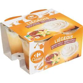 CARREFOUR CLASSIC' Liégeois vanille caramel 4x100g