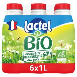 LACTEL Lait Bio Entier UHT 6x1l