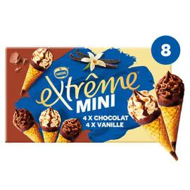 NESTLÉ, EXTRÊME Glaces Cône Mini vanille/chocolat 312g