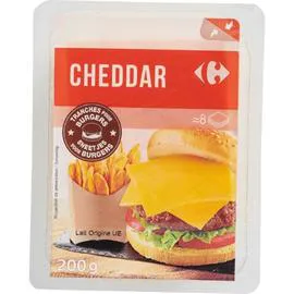 CARREFOUR Fromage en Tranches Cheddar pour Burgers 200g