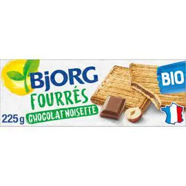 BJORG Biscuits fourrés chocolat lait noisettes bio 225g