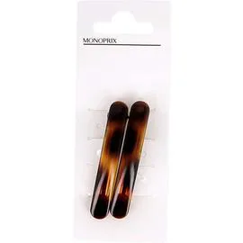 MONOPRIX ACCESSOIRES 2 BARRETTES MARRON PETIT MODELE l'unité