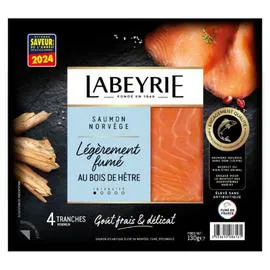 LABEYRIE Saumon Atlantique Légèrement Fumé de Norvège 130g