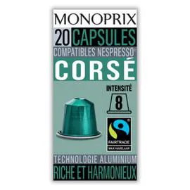 MONOPRIX Capsules de café Corsé 100g
