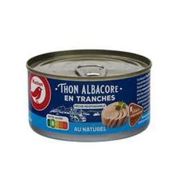 AUCHAN Thon albacore en tranches au naturel 140g