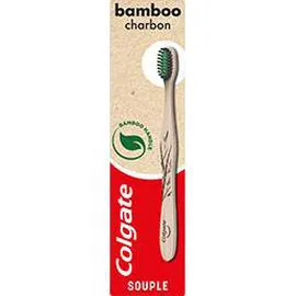 COLGATE Brosse à dents bambou moils infusés au charbon souple l'unité