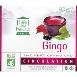 THES DE LA PAGODE Thés de la Pagode Santé Thé Vert Gingo Circulation 36g