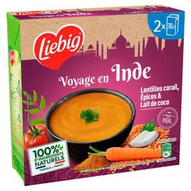 LIEBIG Voyage en Inde Lentilles Corail Epices & Lait de coco 2x30cl